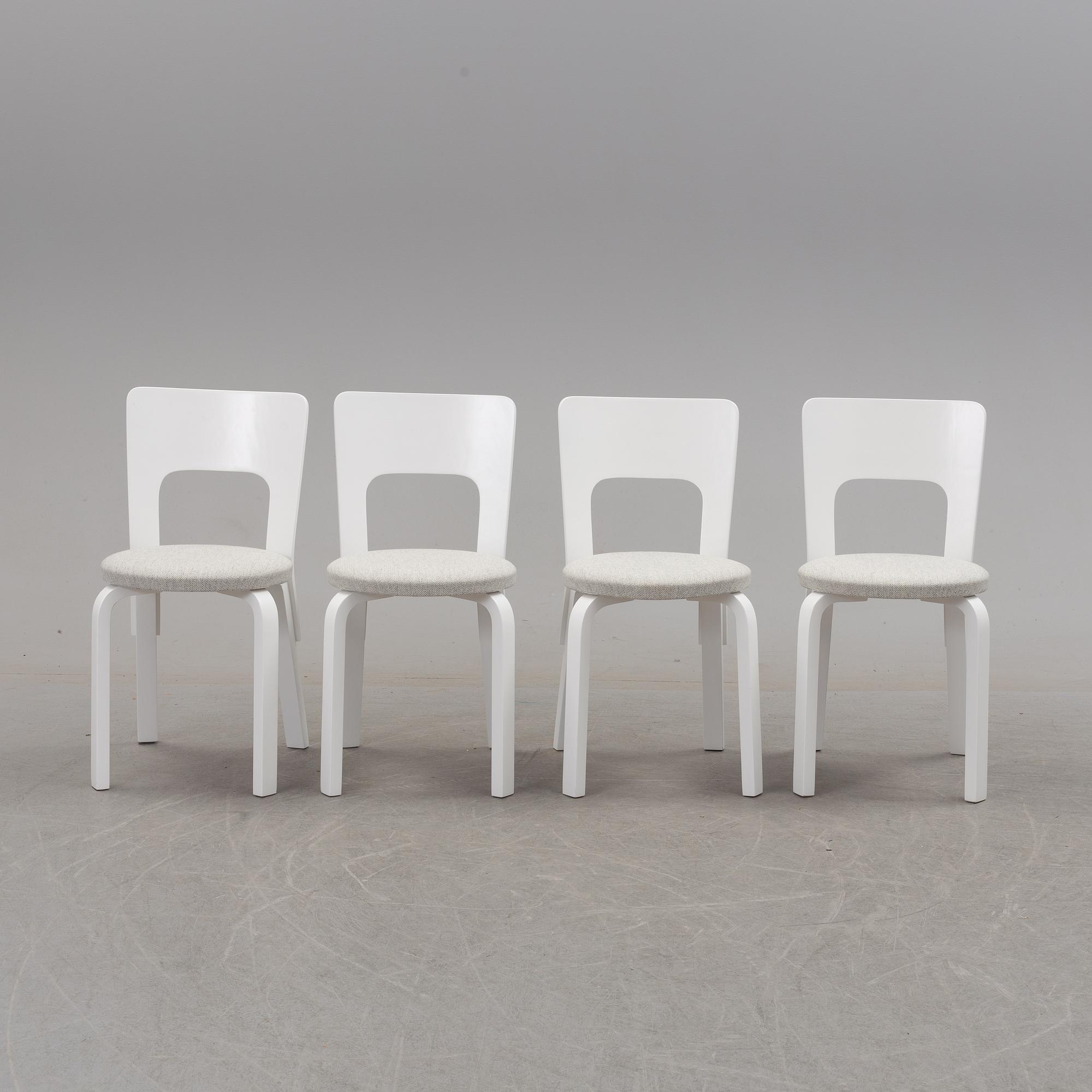 a dining table '81B' and four '66' chairs by Alvar Aalto, Artek.