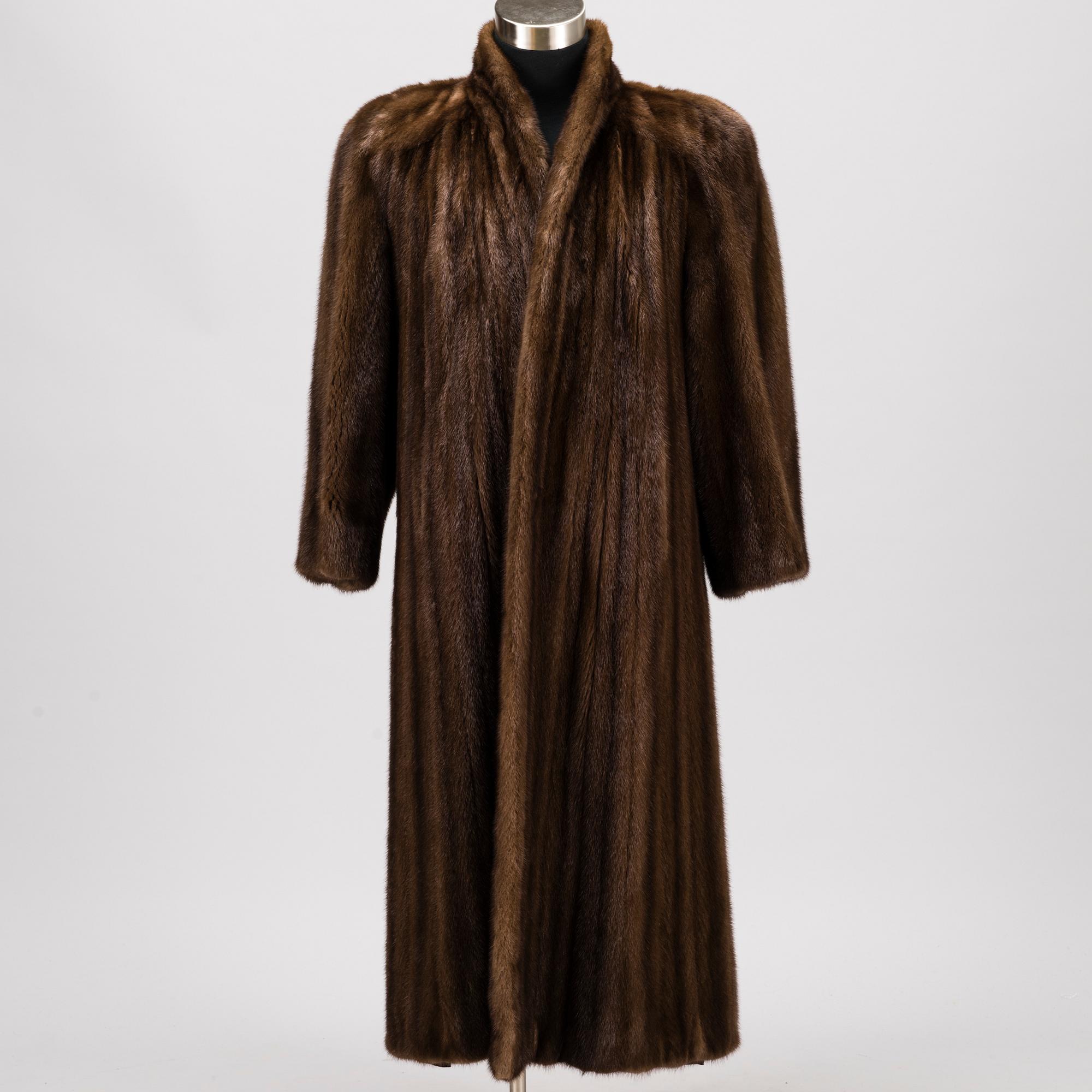 A Long Brown Mink Coat by Grosvenor to Harrods.