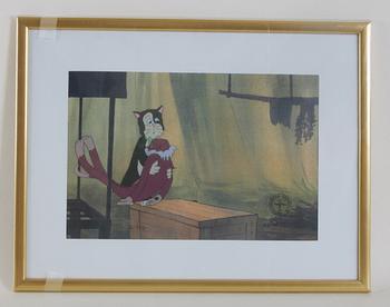 ORIGINALCEL, 4 st, ur "Pelle Svanslös", blandteknik, Team Film, sign SL.