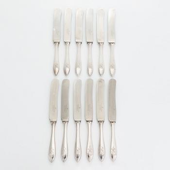 A Polish 108-piece silver cutlery set for twelve, Warsaw, 1931-1963.