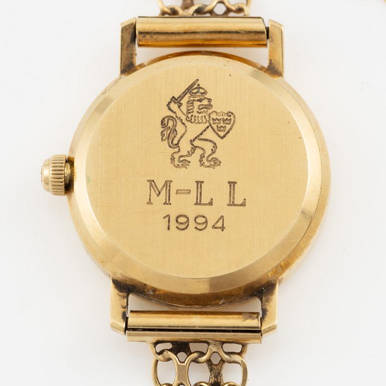 Eterna, wristwatch, 18K gold, 22 mm.