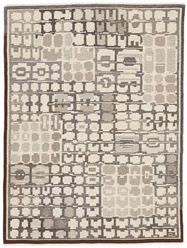 217. Alice Lund, A carpet, flat weave, ca 255,5-256,5 x 189-191 cm, signed AL.