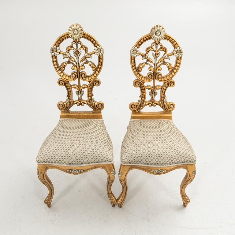 Chairs, 1 pair, Rococo style, first half of the 20th century.