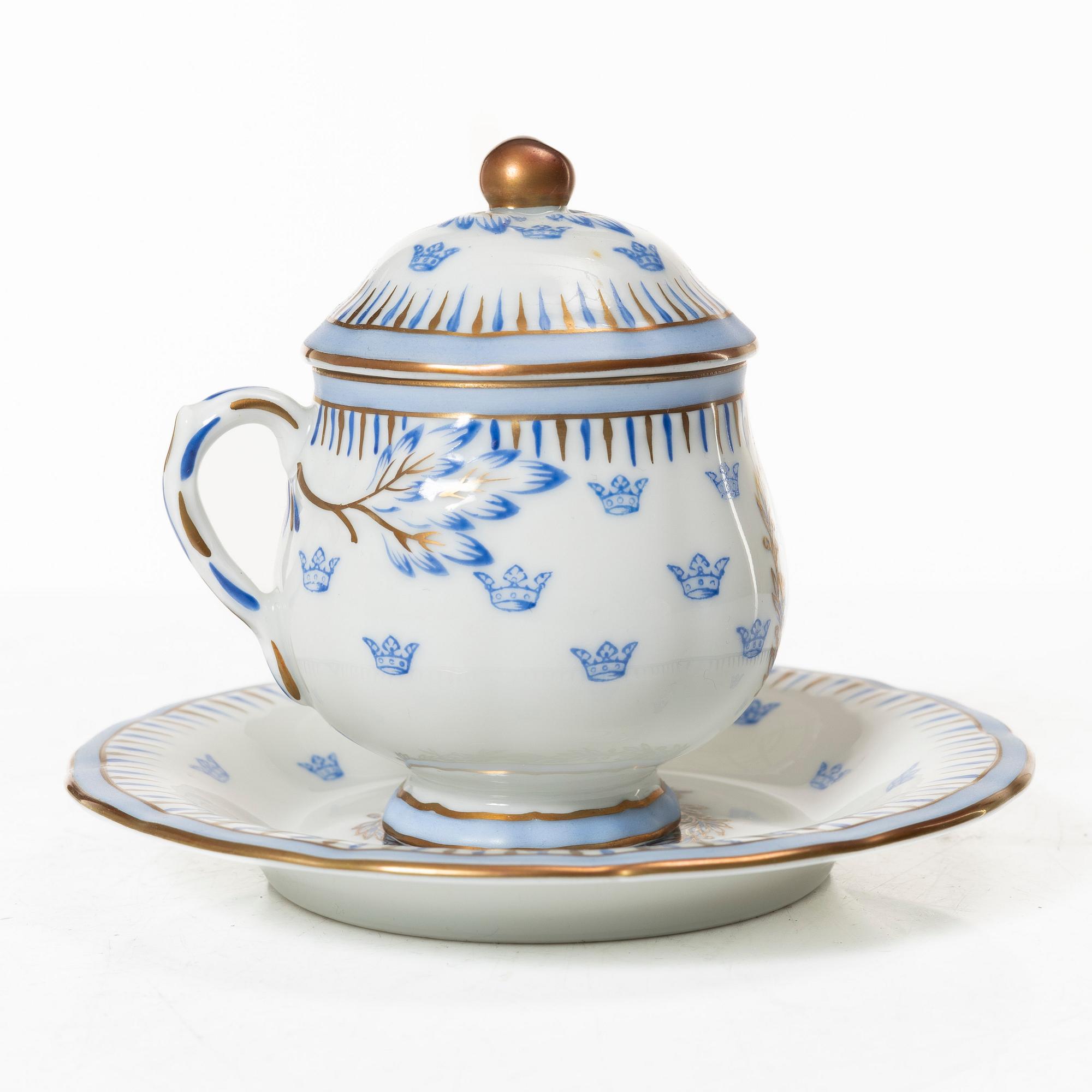 Rörstrand, cremekoppar med fat, 12 st.