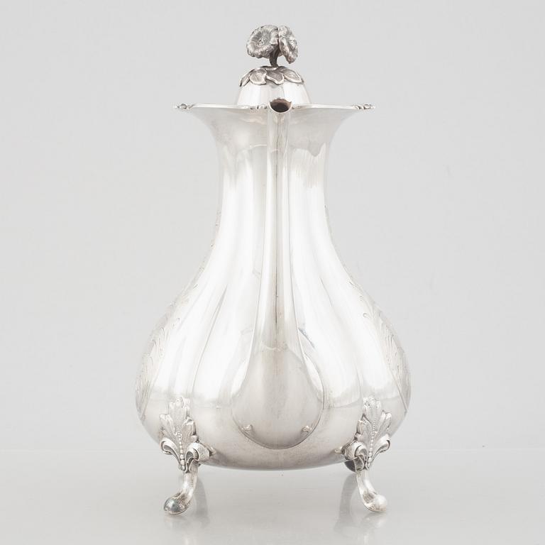A silver coffee pot, GAB, Stockholm, Sweden, 1886.