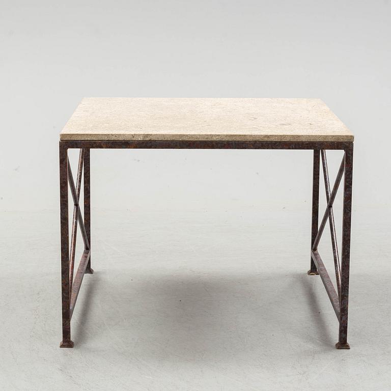 A stone top coffee table, late 20th Century.