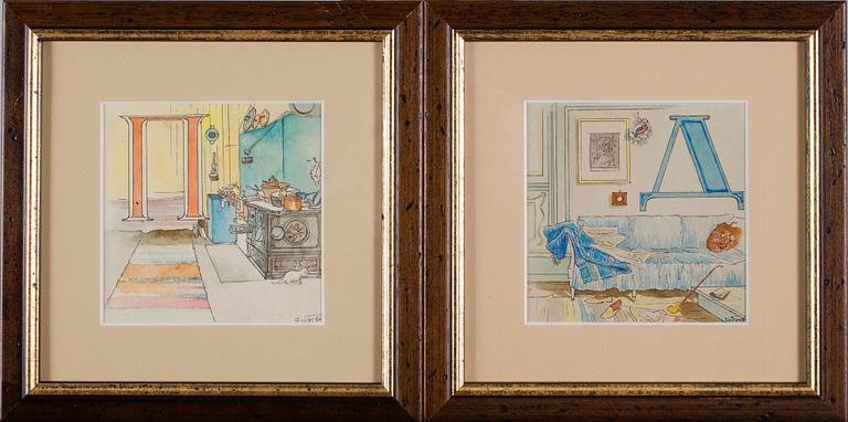 VICTOR ALEKSEEVICH BOBROV, akvareller, 2 st, signerade.