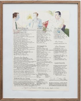 David Hockney, "Langan's Brasserie Menu".
