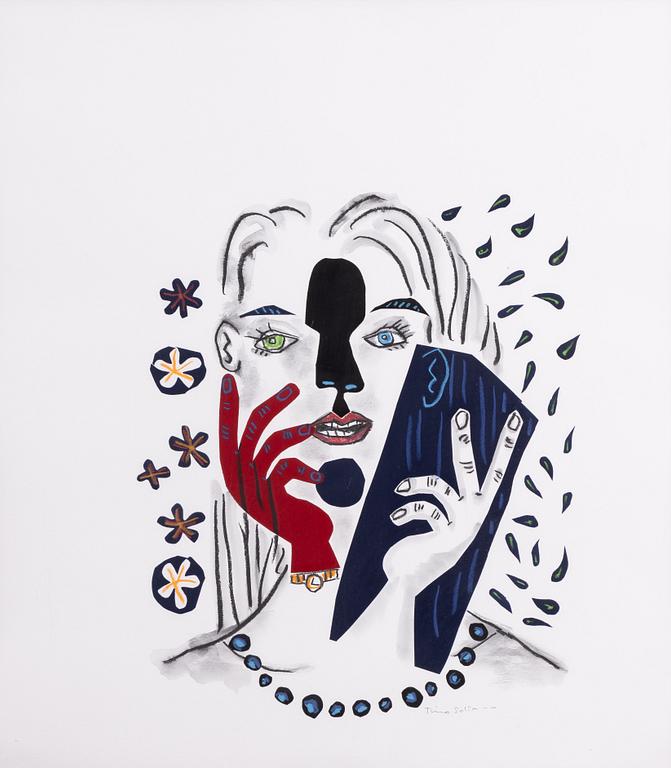 Timo Solin, Porträtt med röd handske.