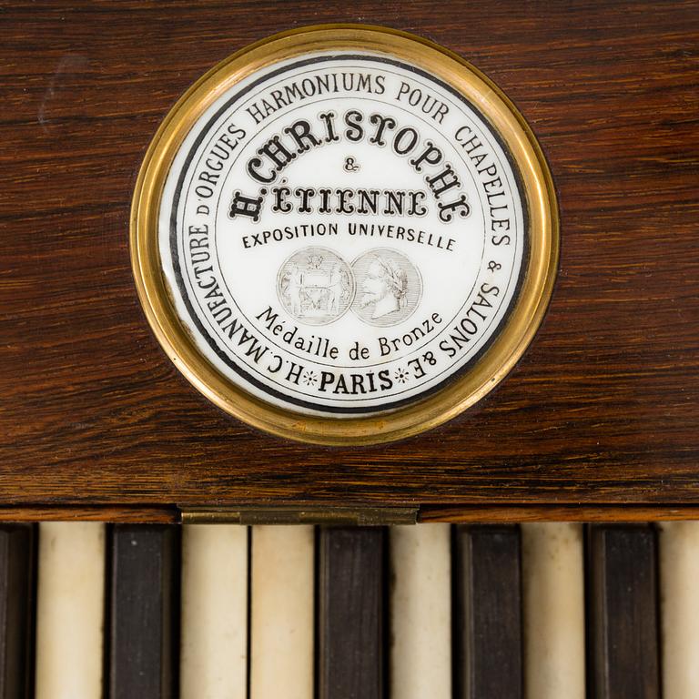 HARMONIUM, H. CHRISTOPHE & ETIENNE, FRANCE, LATE 1800S, LABEL MARKED.