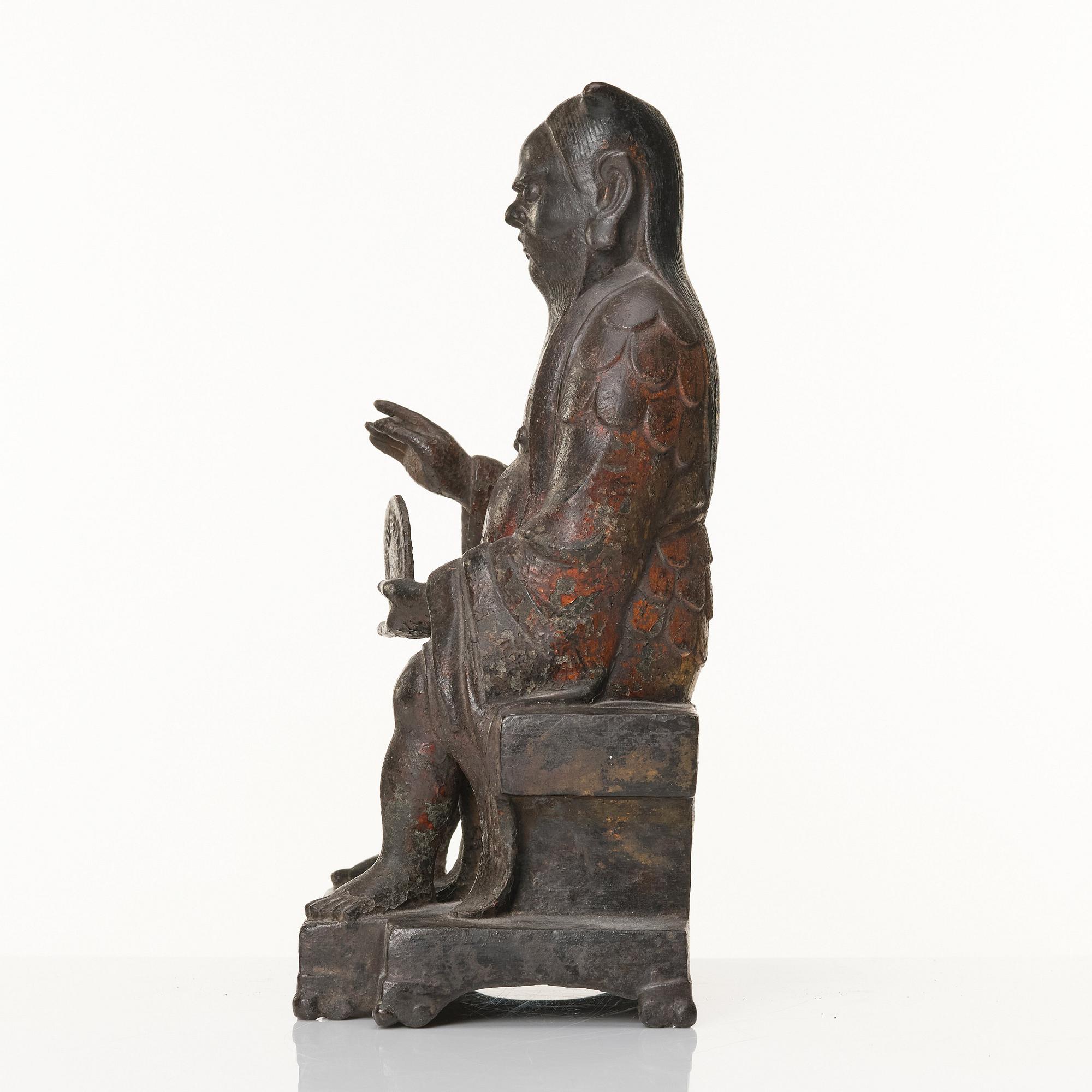 A cold gilt bronze sculpture, Ming dynasty (1368-1644).