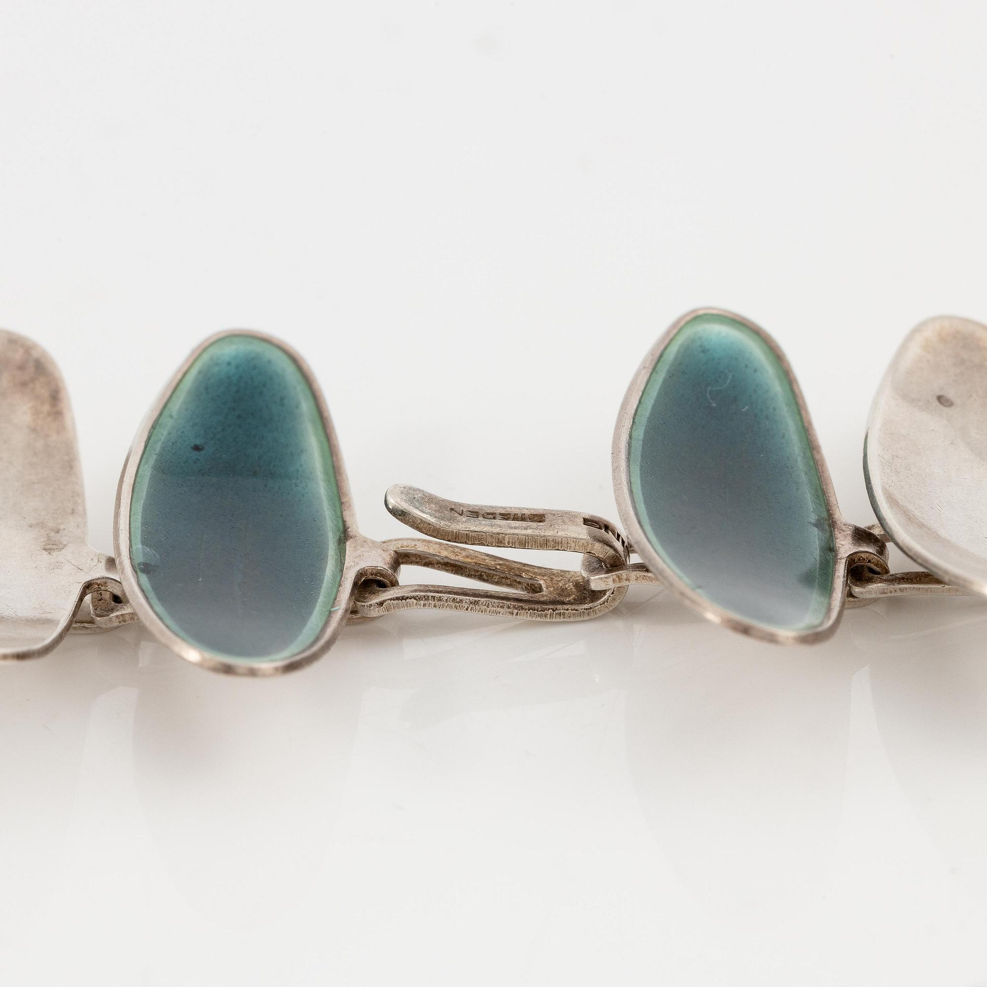 Atelier Borgila, a necklace, silver with enamel, Stockholm 1966.