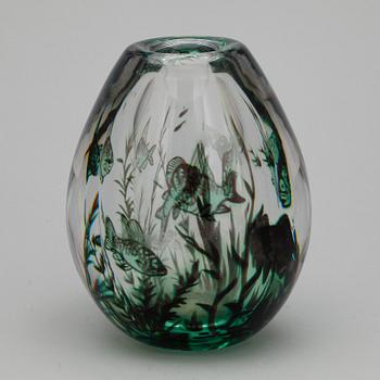 VAS, glas, "Fiskgraal", Edward Hald, Orrefors.