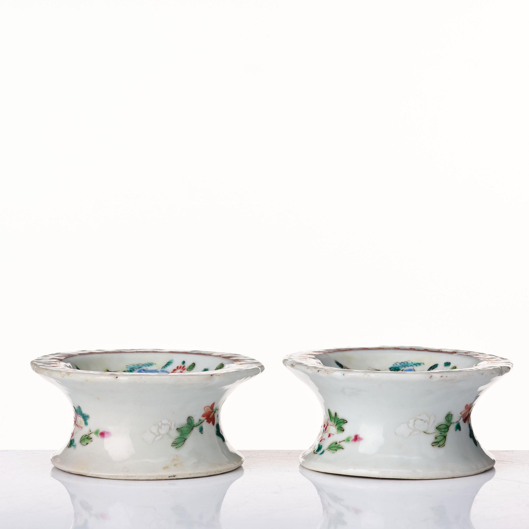 A pair of famille rose salts, Qing dynasty, Qianlong (1736-95).