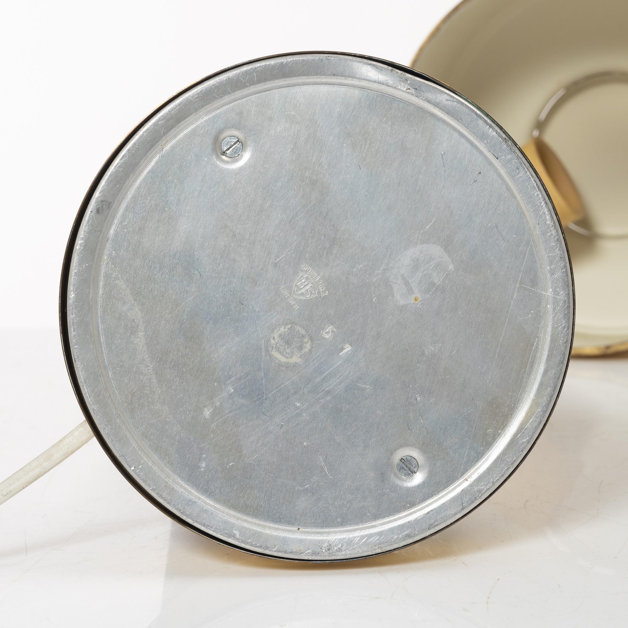 The Johansson Brothers Autometall, table lamps, a pair, Skellefteå, 1960s.