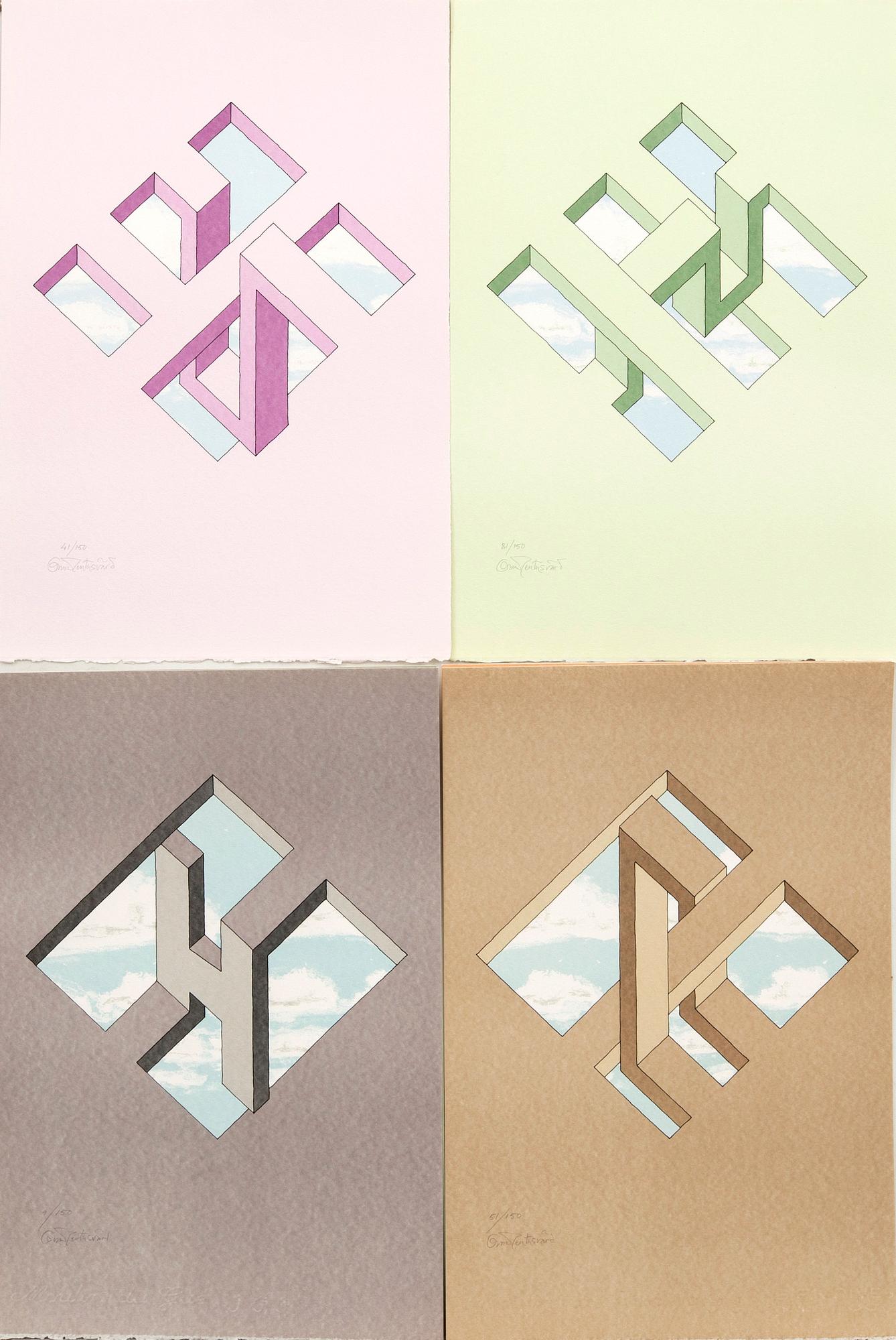 Oscar Reutersvärd,  litografier 8 st signerade och numrerade.