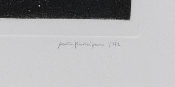 Pentti Kaskipuro, aquatint and drypoint, signed and dated 1982, marked provtryck 5.
