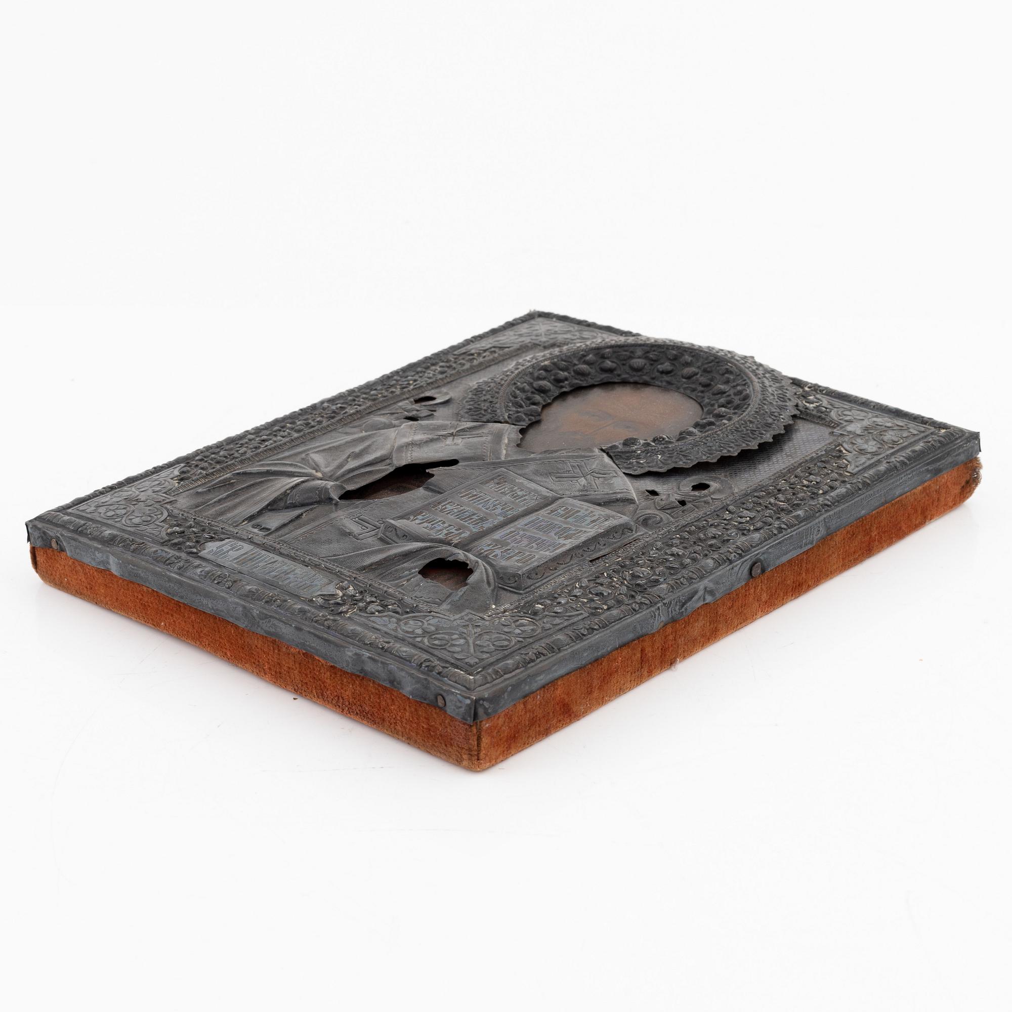 Ikon med oklad i silver, Moskva 1908-26.