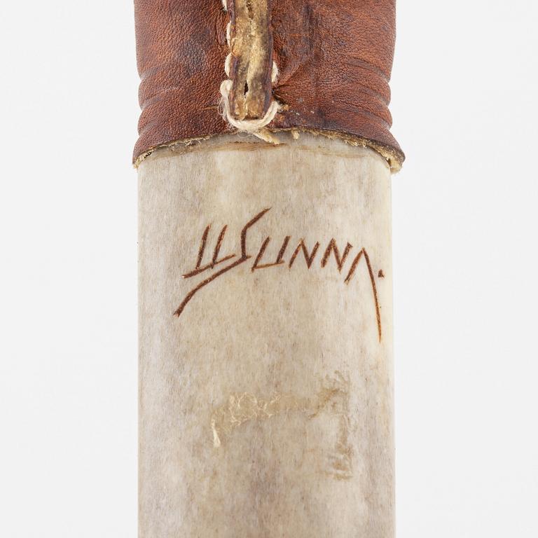 Lars Levi Sunna, a reindeer horn knife, signed.