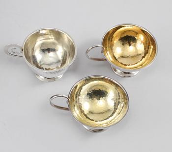 PUNSCHMUGGAR, 12+1 st, silver, mestadels Ceson, Göteborg, 1900-talets fjärde kvartal, vikt 401 gram.