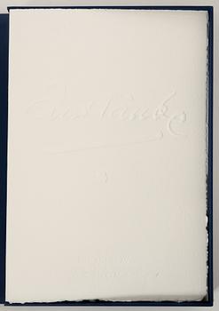 Gösta Werner, "Visor av Evert Taube", kassetter, 2 st, med 62 färglitografier, 1989, signerade.