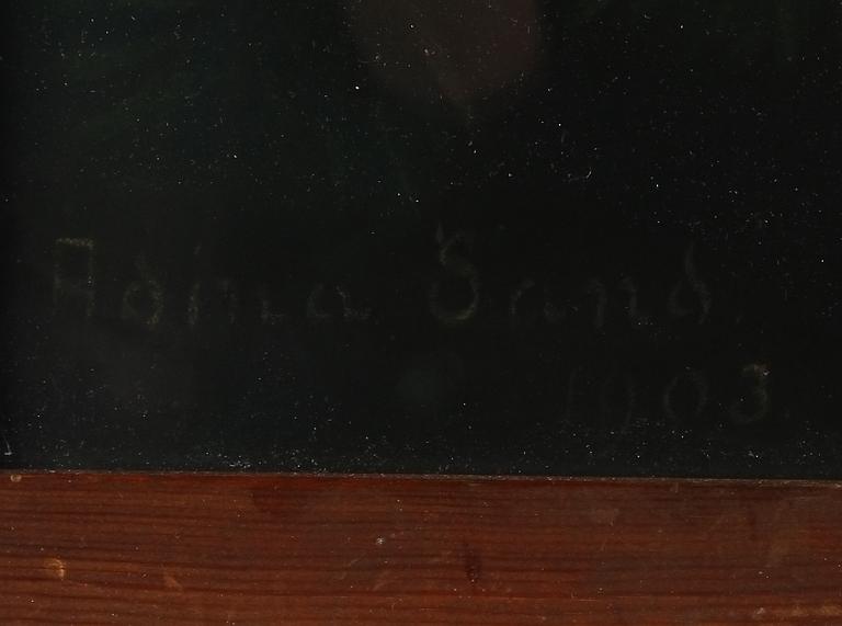 OKÄND KONSTNÄR, pastell. Sign och dat Adina Sand 1903.