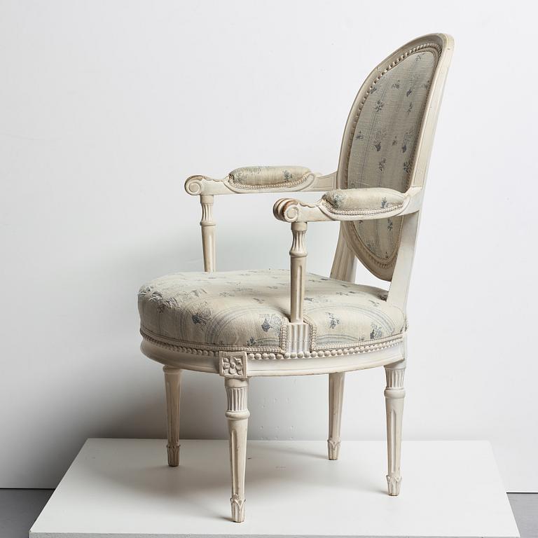 A pair of Danish late 18th century armchairs.