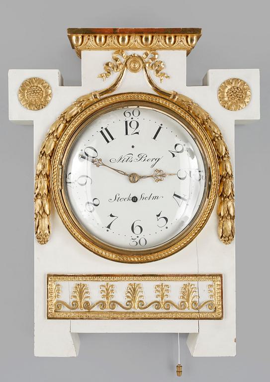 VÄGGPENDYL, gustaviansk, Nils Berg (verksam i Stockholm 1751-1794).