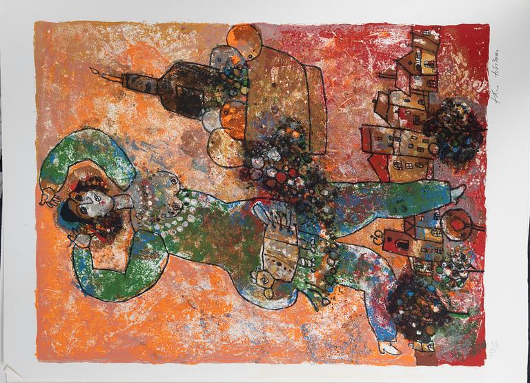 Theo Tobiasse, portfolio with 12 lithographs in colours, 1976, signed 124/200.