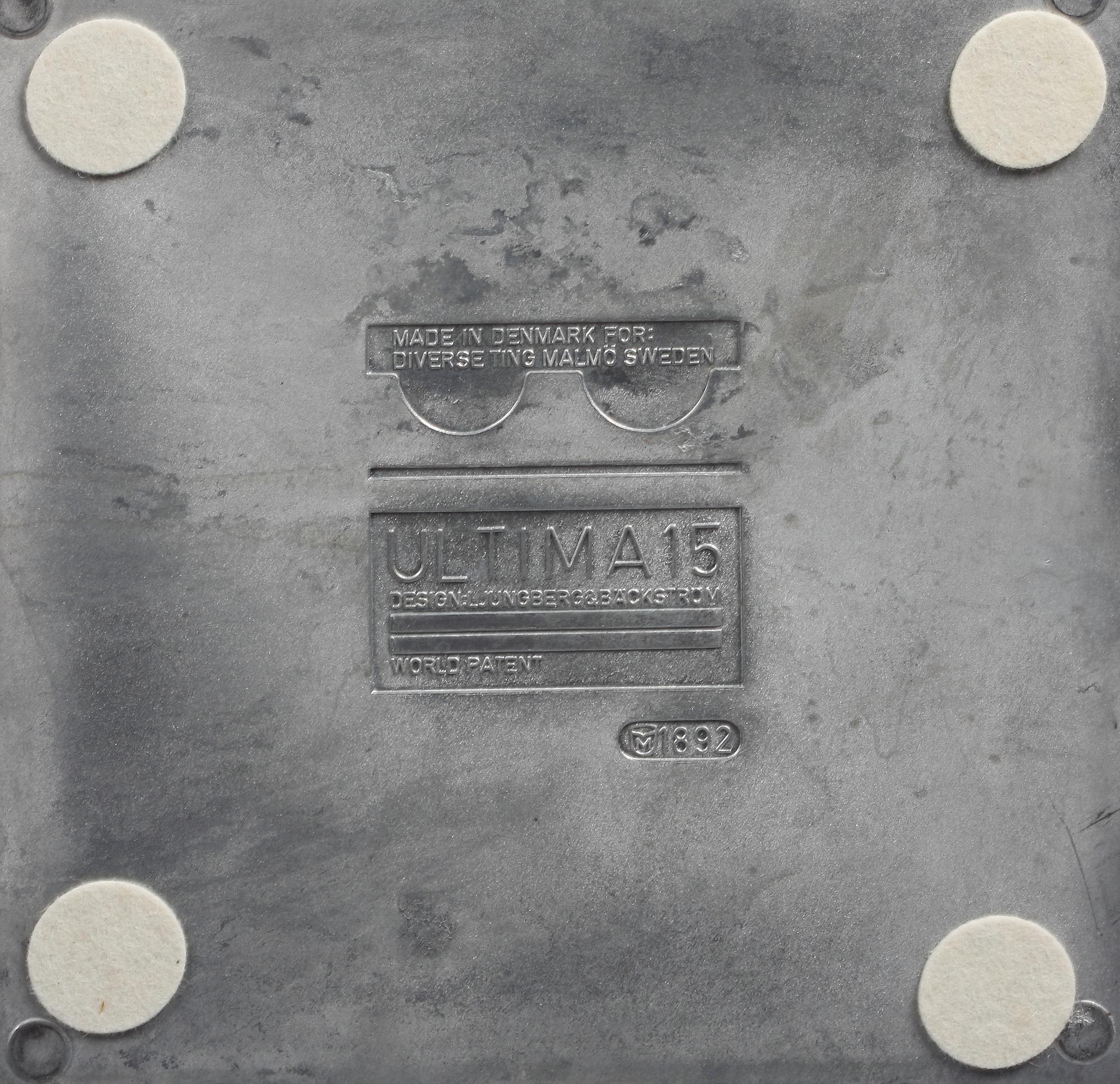 ASKKOPPAR, 2 st metall, "Ultima", Design: B. Ljungberg & H. Bäckström.