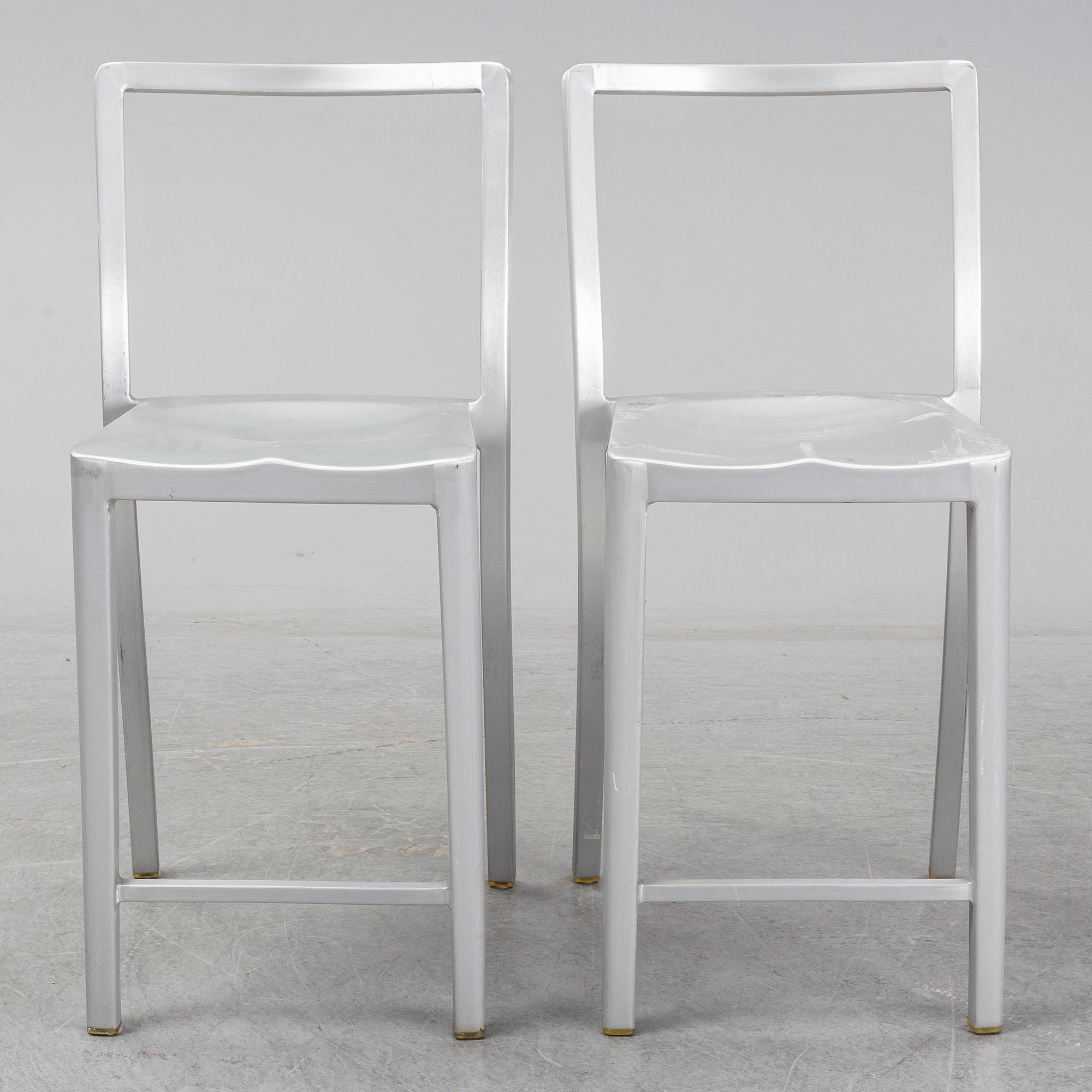 PHILIPPE STARCK, a pair of 'Icon' bar stools, Emeco.