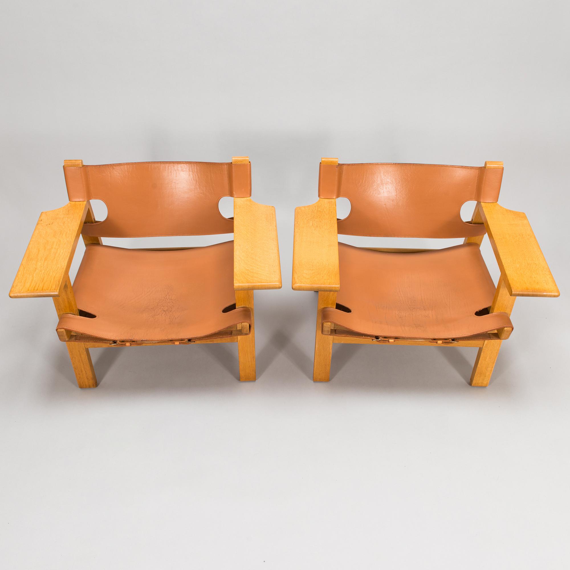 Børge Mogensen, nojatuolipari, "Spanish chair" Fredericia Stolefabrik, Tanska.