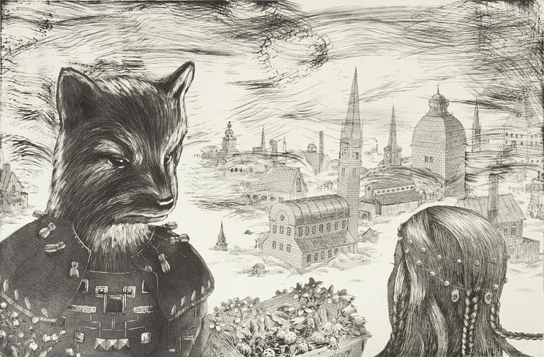 Ernst Billgren, etching, signed 179/225.