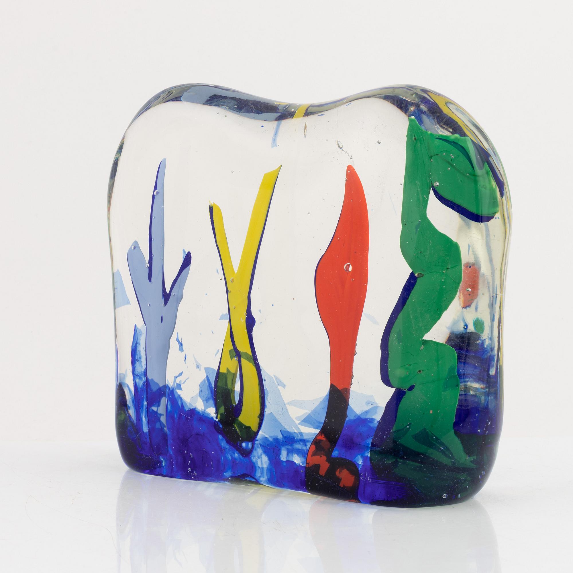 Riccardo Licata, skulptur, glas, signerad Riccardo Licata och numrerad 6/6.