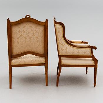 FÅTÖLJER, 1 par, gustaviansk stil, 1800-talets andra hälft.