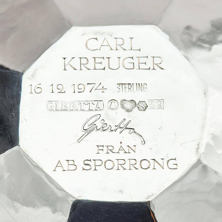 Claës E. Giertta, skål, sterling silver, Stockholm 1974.