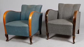 FÅTÖLJER, 2 st, 1900-talets första hälft.