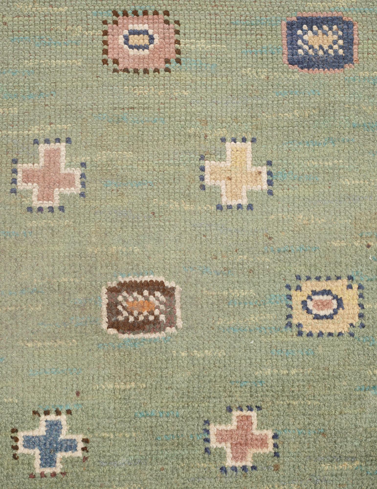 CARPET. "Älgö". Knotted pile. 307,5 x 213 cm. Signed MMF.