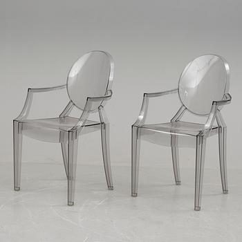 KARMSTOLAR, ett par, "Louis Ghost", Philippe Starck för Kartell.