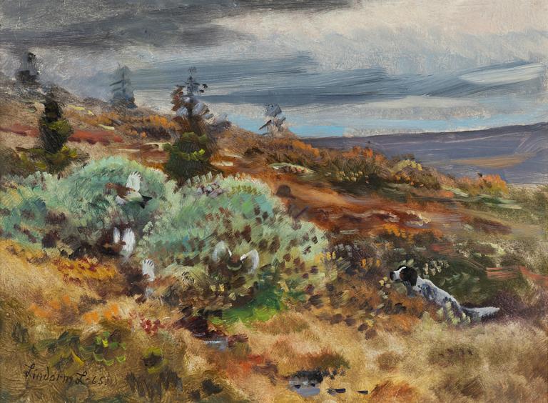 Lindorm Liljefors, Dog on Grouse Hunting.