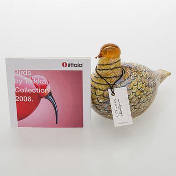 Oiva Toikka, a 'Summer Grouse' glass bird, signed O. Toikka Nuutajärvi.