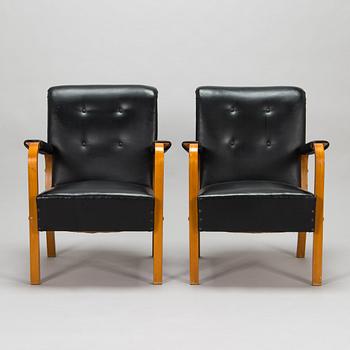 Alvar Aalto, a pair of mid-20th century '47' armchairs for, O.Y. Huonekalu- ja Rakennustyötehdas A.B.