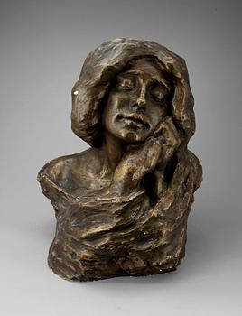 ALICE NORDIN, skulptur, gips, sign och dat 1911.