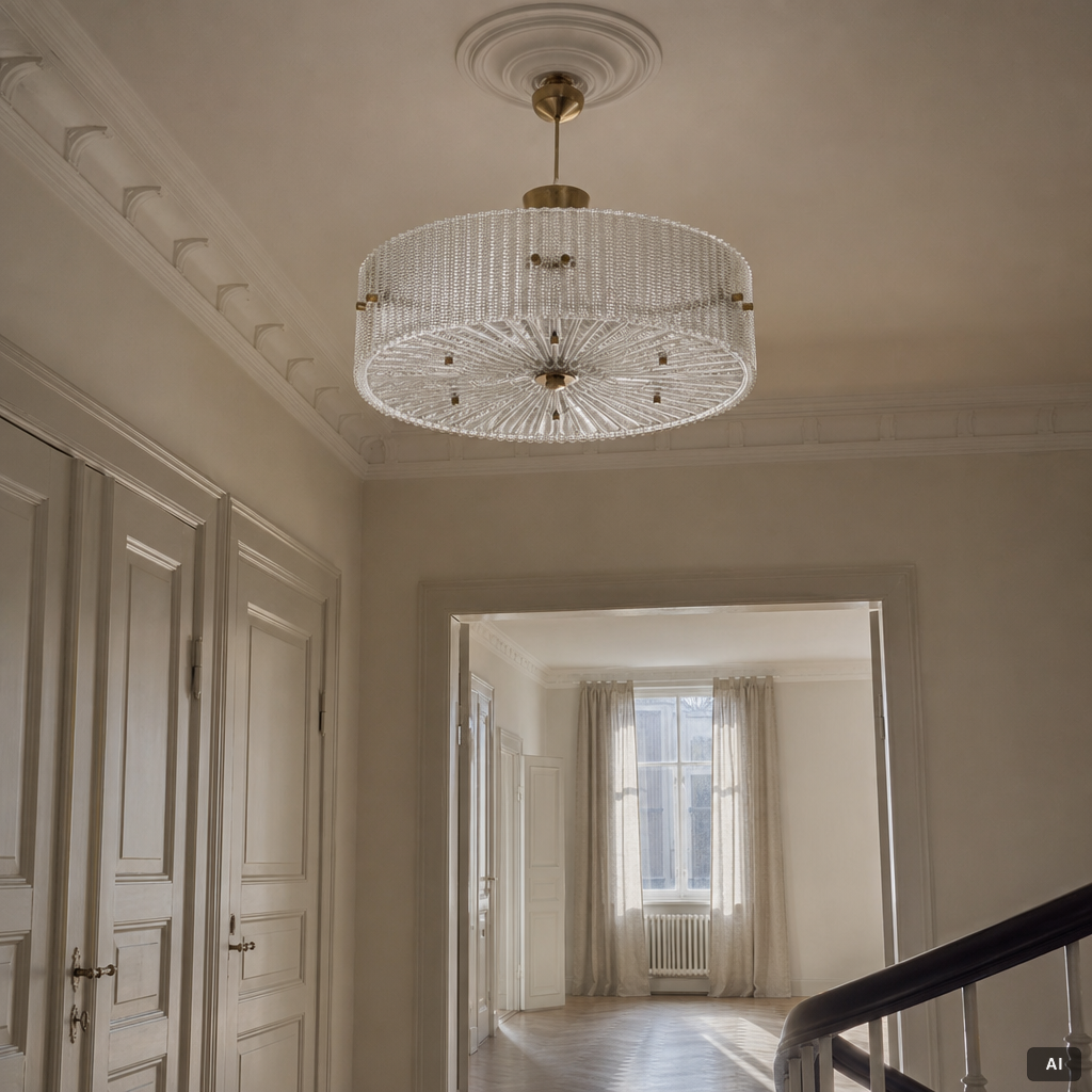 Carl Fagerlund, a ceiling lamp, Orrefors, second half of the 20th century.
