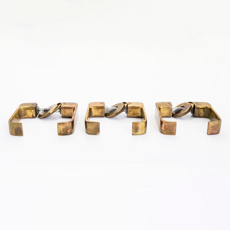 Timo Sarpaneva, three pairs of 'Lasta' door handles for Primo Oy. Designed 1964.