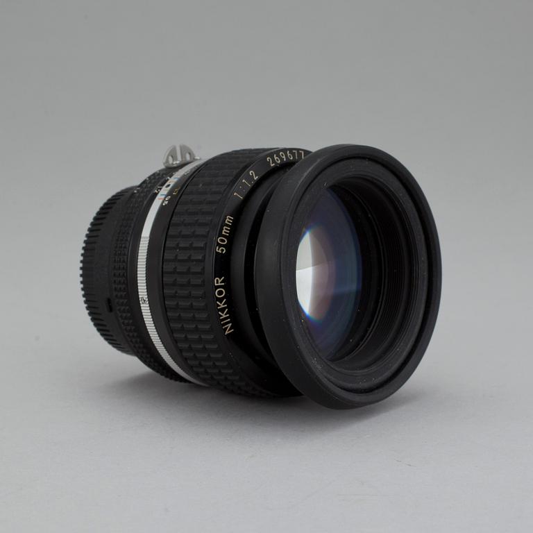 KAMERAOBJEKTIV, Nikon, Nikkor 50 mm 1:1:2, nr. 269677.