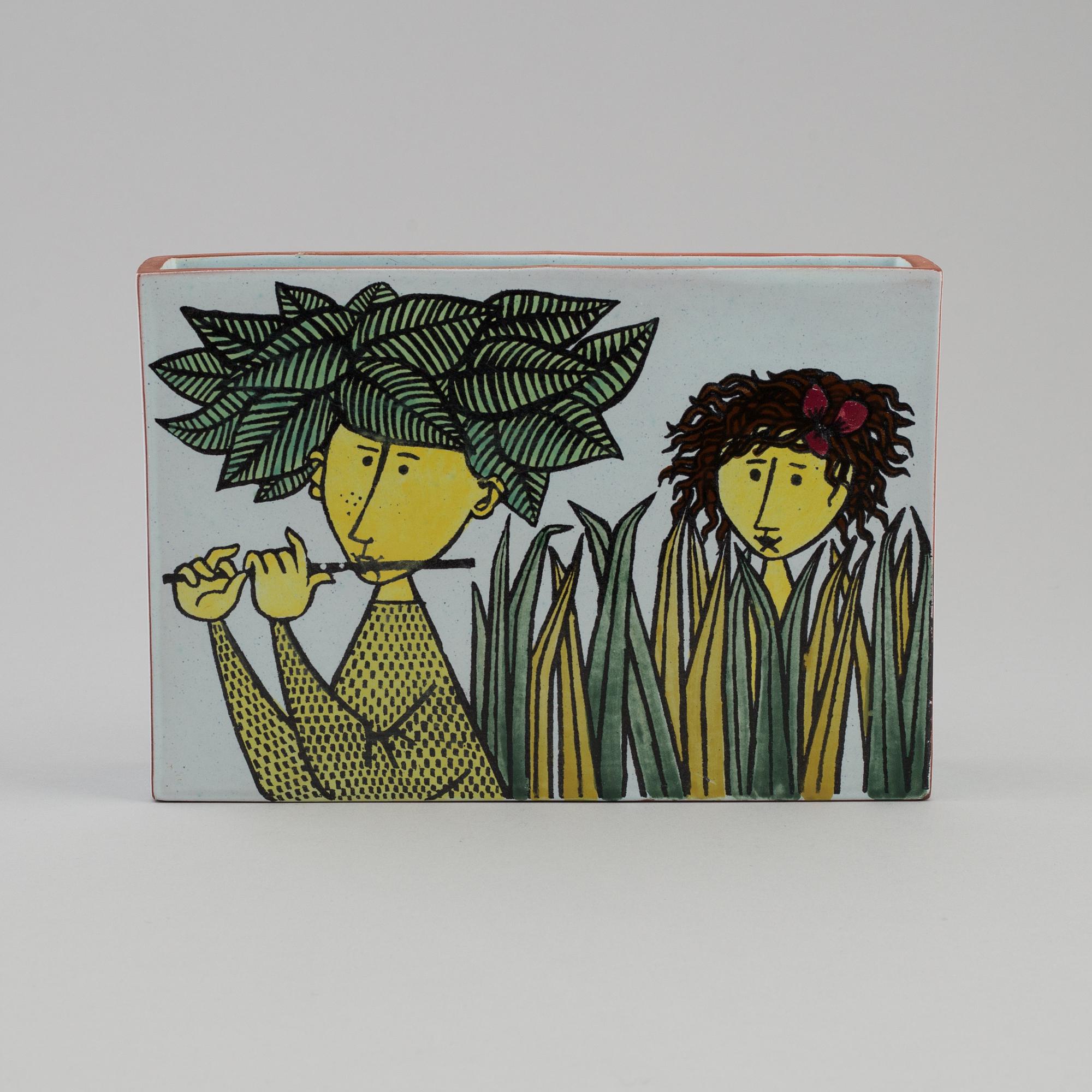 STIG LINDBERG, a 'Karneval' faiance vase.