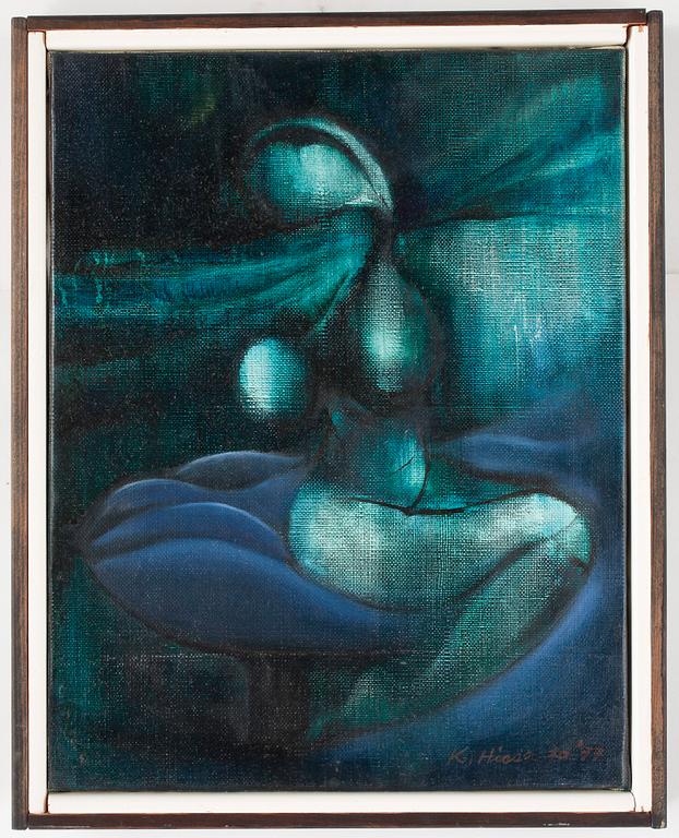 KAZUMI HIASSA, oljemålningar, 2 st, otydligt signerad.