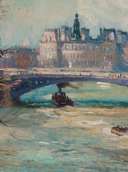 Gustave (Gustaf) Albert, "La Seine à Paris, près de l'Hôtel-de-Ville".