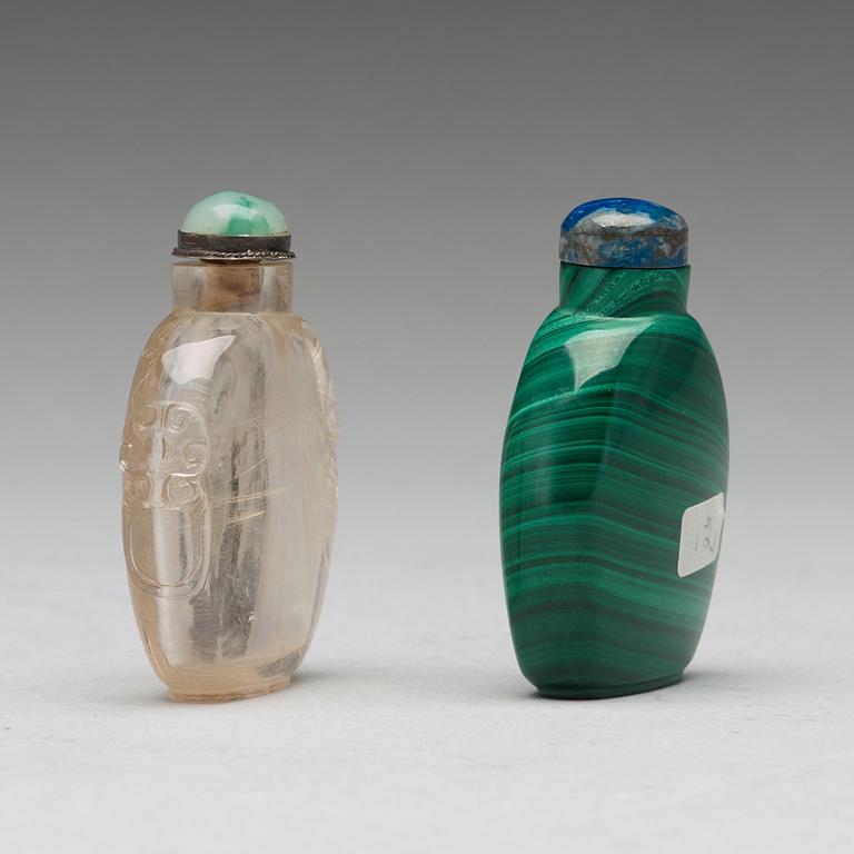 Two Chinese snuff bottles, Qing dynasty, 19th Century.